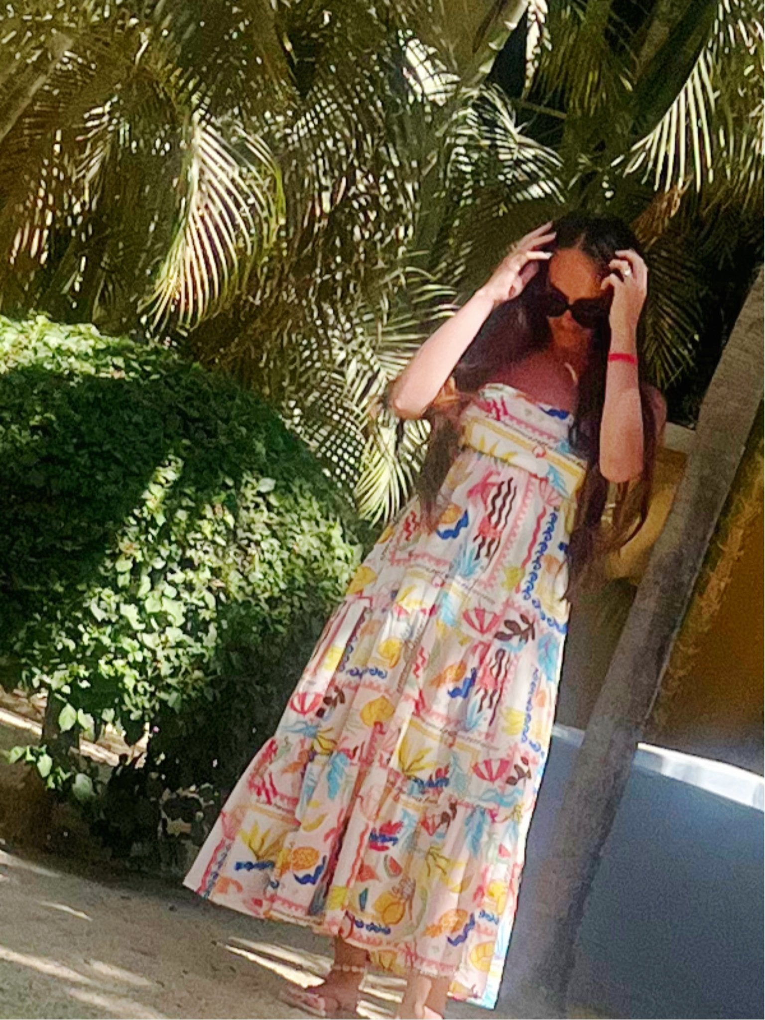 Sunkissed Tropical Fruit Strapless Maxi Dress - Bella Blossom Boutique