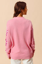 Sweetheart Pink Candy Cane Holiday Knit Cardigan - Bella Blossom Boutique