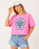 The "Champion" Quilted Performance Pickleball Tee - Bella Blossom Boutique