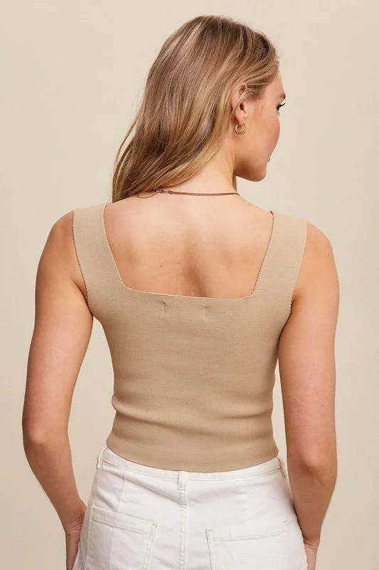The Essential Square Neck Knit Brami | Seamless Stretch Comfort Top - Bella Blossom Boutique