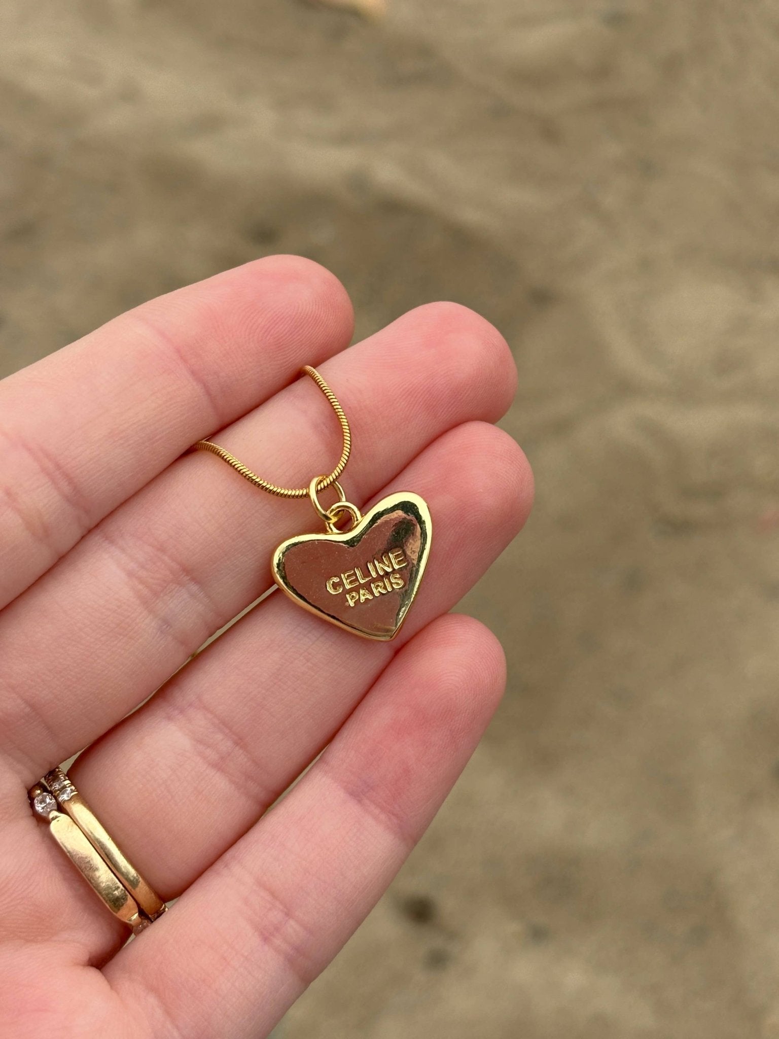 The Vintage Designer Heart | Repurposed Luxury Pendant Necklace - Bella Blossom Boutique