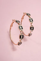 Touchdown Glam: Gold Gameday Football Hoop Earrings - Bella Blossom Boutique