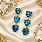 Triple Heart Rhinestone Earrings - Bella Blossom Boutique