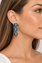 Triple Heart Rhinestone Earrings - Bella Blossom Boutique