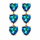 Triple Heart Rhinestone Earrings - Bella Blossom Boutique