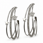 Triple Hoop Rhinestone Star Earrings - Bella Blossom Boutique