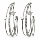 Triple Hoop Rhinestone Star Earrings - Bella Blossom Boutique