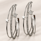 Triple Hoop Rhinestone Star Earrings - Bella Blossom Boutique