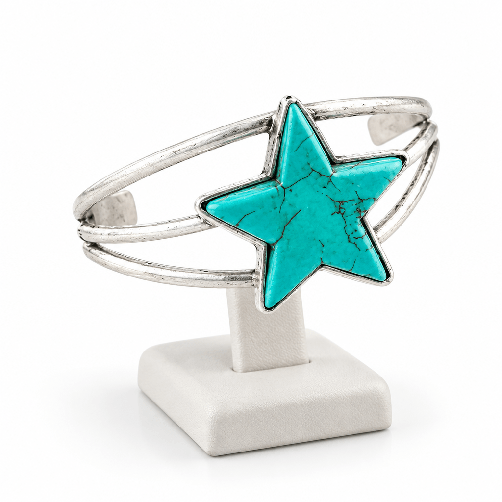 Turquoise Star Natural Stone Bracelet - Bella Blossom Boutique