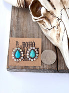 Turquoise Western Stone Teardrop Stud Earrings - Bella Blossom Boutique