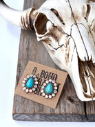 Turquoise Western Stone Teardrop Stud Earrings - Bella Blossom Boutique