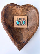 Turquoise Western Stone Teardrop Stud Earrings - Bella Blossom Boutique