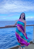 Vibrant Italian Pleated One - Shoulder Maxi Dress - Bella Blossom Boutique