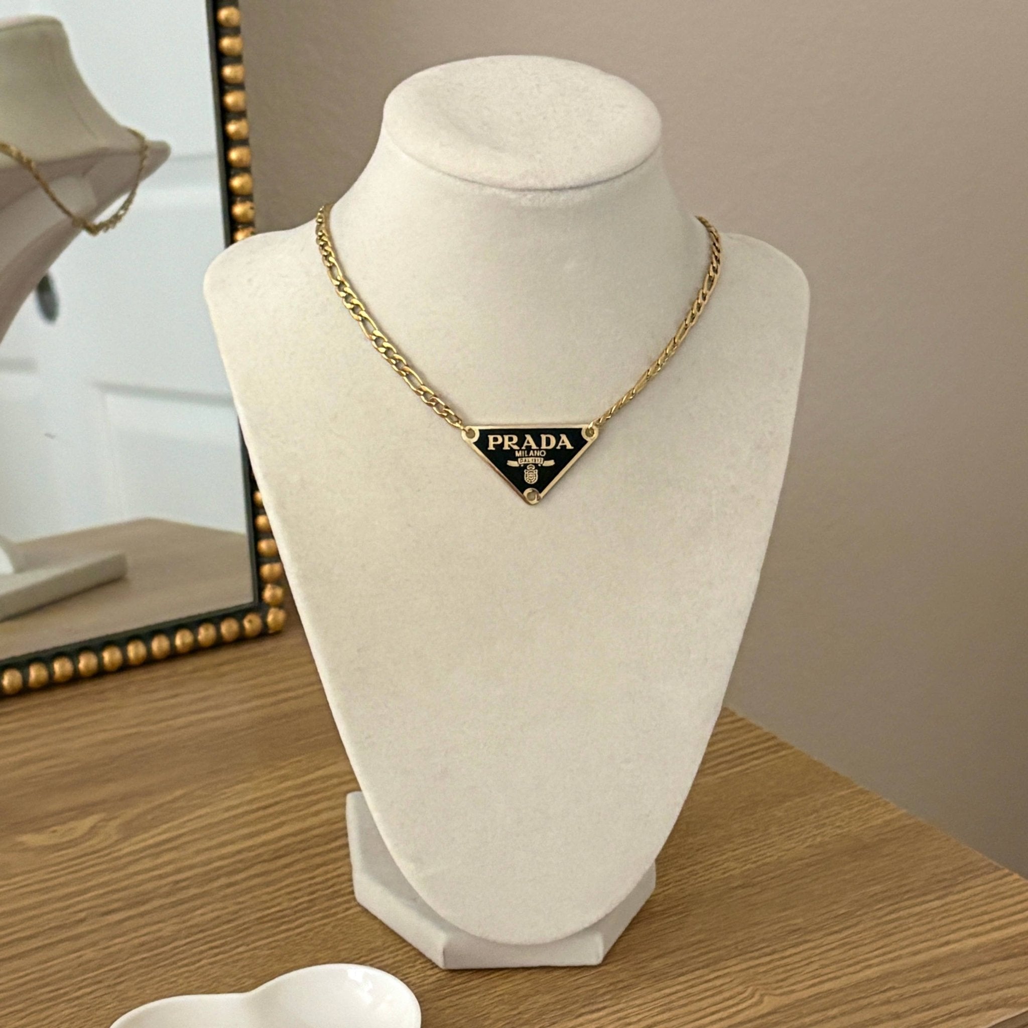 Vintage Designer Repurposed Black Pendant Necklace - Bella Blossom Boutique