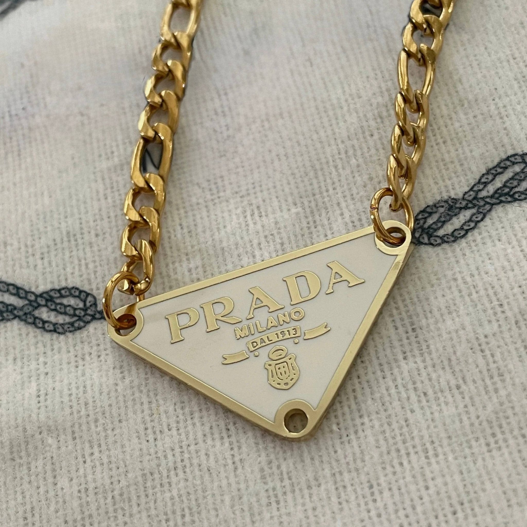Vintage Designer Repurposed White Pendant Necklace - Bella Blossom Boutique