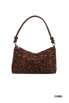 Vintage Leopard Faux Suede Shoulder Bag – Chic Animal Print Hobo Bag - Bella Blossom Boutique
