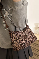 Vintage Leopard Faux Suede Shoulder Bag – Chic Animal Print Hobo Bag - Bella Blossom Boutique