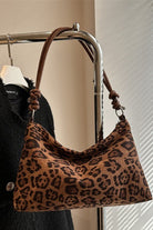 Vintage Leopard Faux Suede Shoulder Bag – Chic Animal Print Hobo Bag - Bella Blossom Boutique