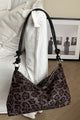 Vintage Leopard Faux Suede Shoulder Bag – Chic Animal Print Hobo Bag - Bella Blossom Boutique