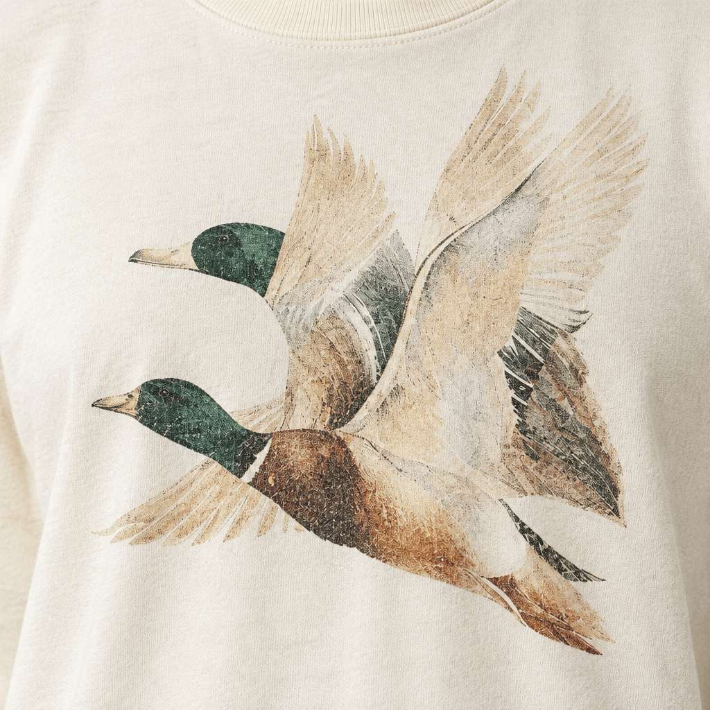 Vintage Mallard Flight Graphic Tee – Ultra-Soft Relaxed Fit - Bella Blossom Boutique