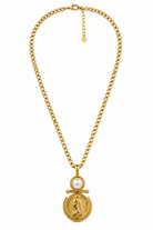 Vintage Queen Victoria Pearl Coin Necklace | Water - Resistant Gold Jewelry - Bella Blossom Boutique