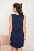 Vintage Sailor Linen Lace Dress – Retro Nautical Summer Mini - Bella Blossom Boutique