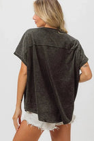 Vintage Sparkle: Sequin Baseball Washed Graphic Tee - Bella Blossom Boutique