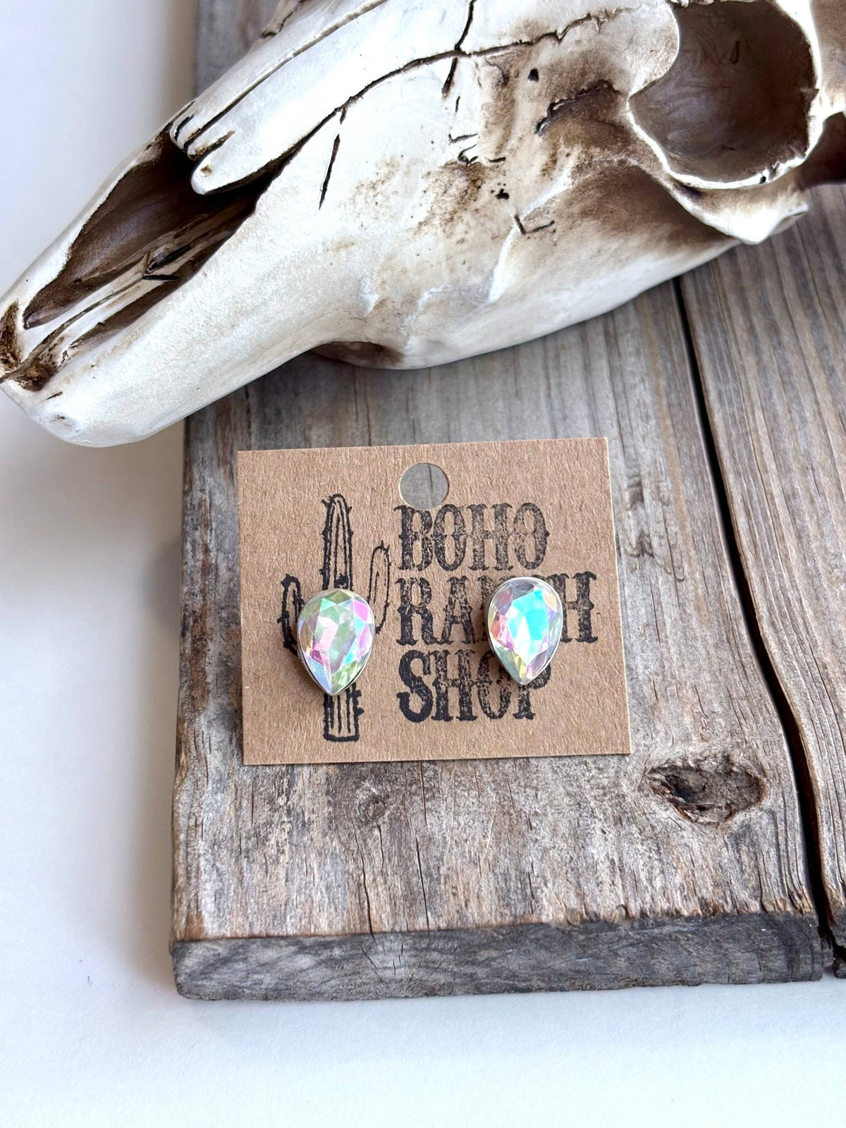 Western Bling Glass Stone Stud Earrings - Bella Blossom Boutique