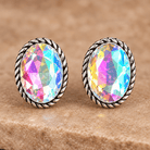 Western Bling Glass Stone Stud Earrings - Bella Blossom Boutique