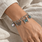 Western Charm Bracelet-Turquoise & Rhinestone - Bella Blossom Boutique