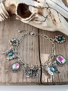 Western Charm Bracelet-Turquoise & Rhinestone - Bella Blossom Boutique