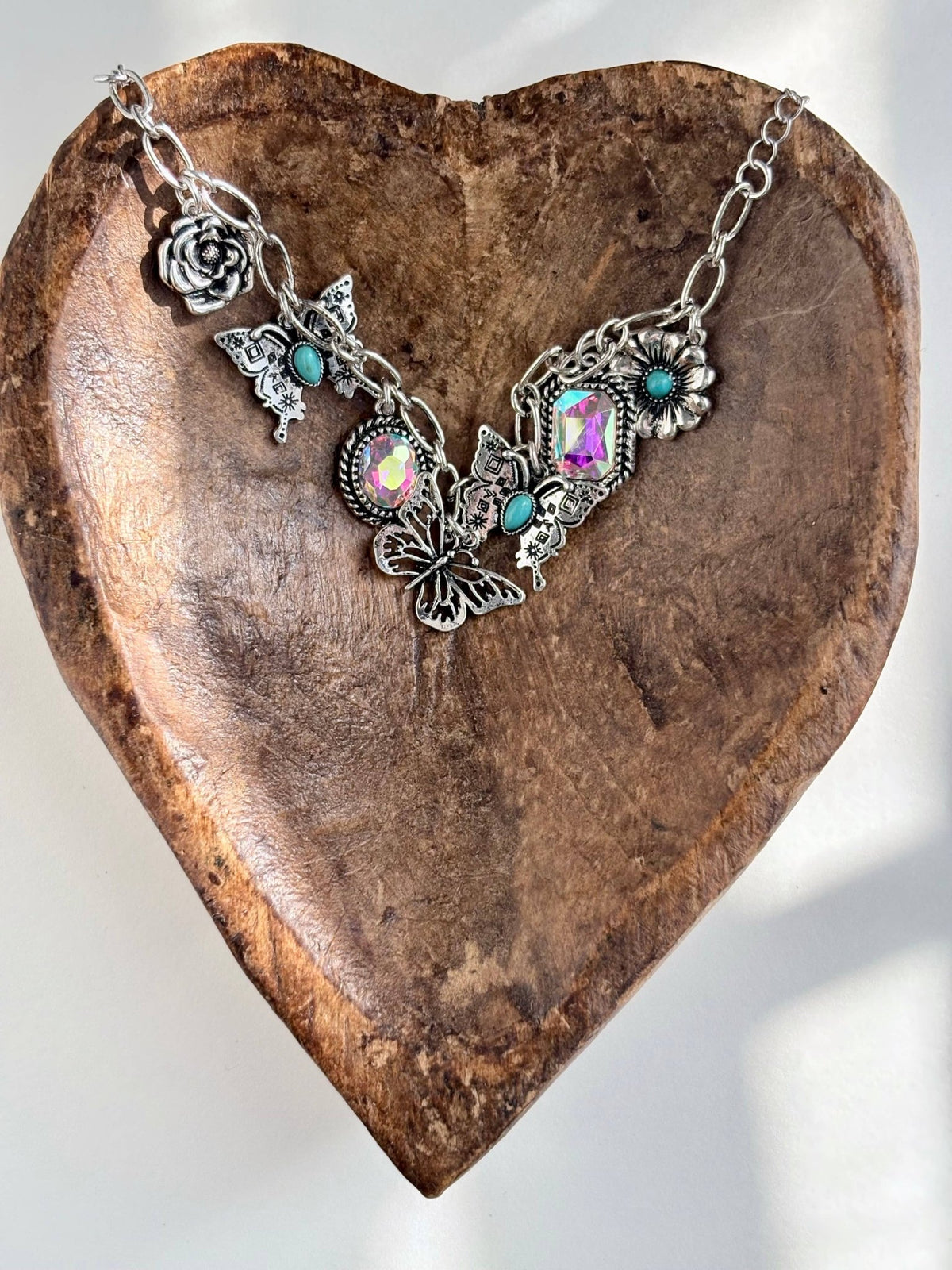 Western Charm Bracelet-Turquoise & Rhinestone - Bella Blossom Boutique
