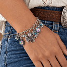 Western Charm Bracelet-Turquoise & Rhinestone - Bella Blossom Boutique