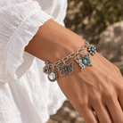Western Charm Bracelet-Turquoise & Rhinestone - Bella Blossom Boutique