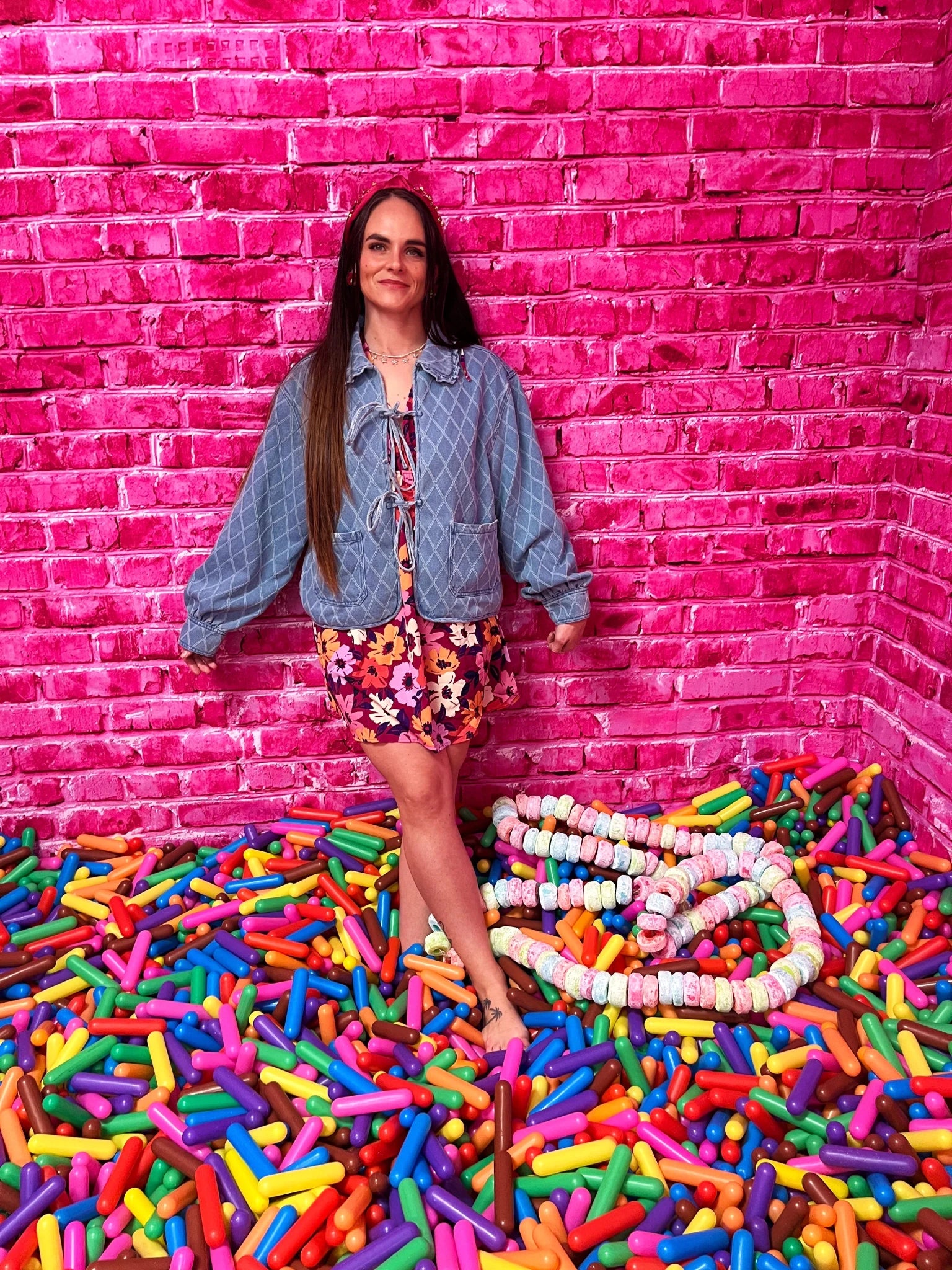 Whimsical Ruffle Quilted Denim Tie - Front Jacket - Bella Blossom Boutique