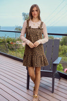 Wild Side Leopard Accent Denim Mini Dress - Bella Blossom Boutique
