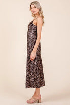 Wild Side Leopard Print 2 - Piece Satin Midi & Ribbed Knit Set - Bella Blossom Boutique