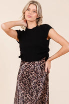 Wild Side Leopard Print 2 - Piece Satin Midi & Ribbed Knit Set - Bella Blossom Boutique