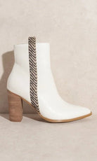 Wild Side: Zebra - Accent White Pointed - Toe Booties - Bella Blossom Boutique