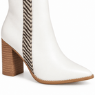 Wild Side: Zebra-Accent White Pointed-Toe Booties - Bella Blossom Boutique