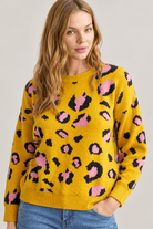 Wild Sophistication: Bold Leopard Print Soft Knit Sweater - Bella Blossom Boutique