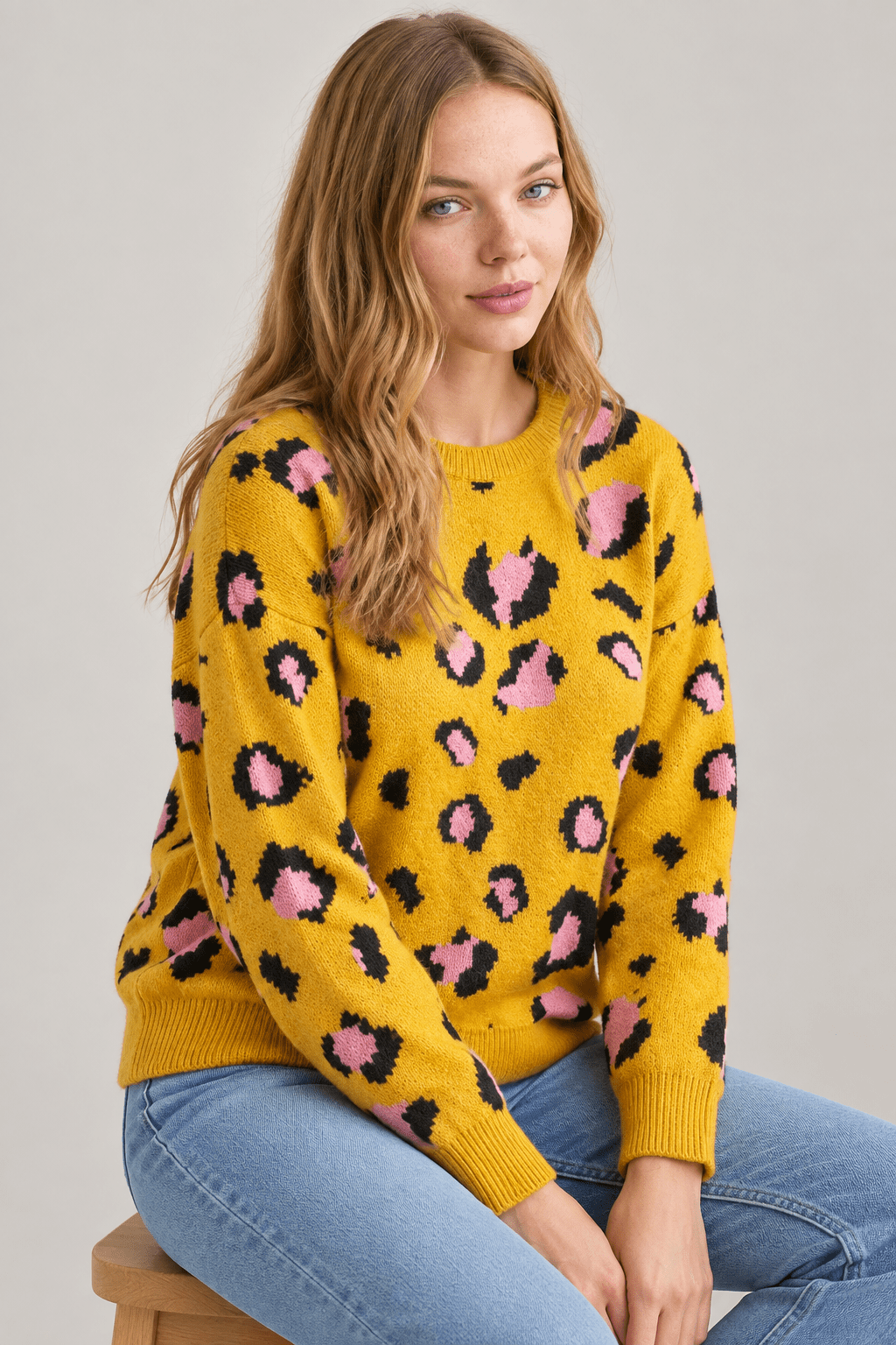 Wild Sophistication: Bold Leopard Print Soft Knit Sweater - Bella Blossom Boutique