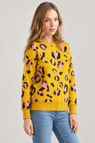 Wild Sophistication: Bold Leopard Print Soft Knit Sweater - Bella Blossom Boutique