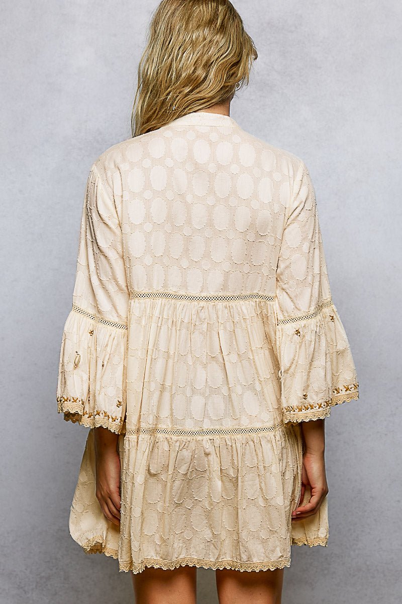 Wildflower Boho Embroidered V - Neck Tassel Mini Dress - Bella Blossom Boutique